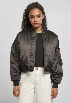 Куртка-бомбер Urban Classics LADIES SHORT OVERSIZED SATIN BOMBER JACKET, цвет Black