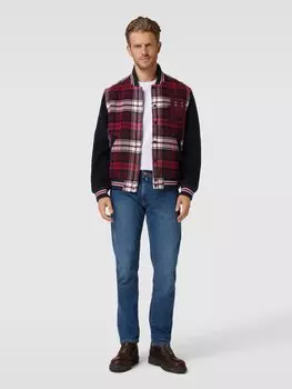 Куртка-бомбер в клетку тартан Tommy Hilfiger, темно-красный