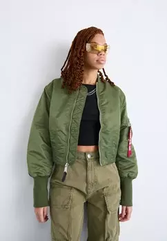 Куртка-бомбер WAISTED Alpha Industries, зеленый
