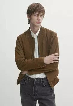 Куртка-бомбер With Pockets Massimo Dutti, цвет camel