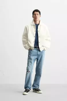 Куртка - бомбер ZARA, экрю