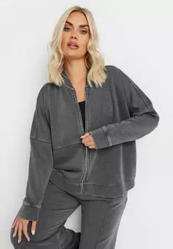 Куртка-бомбер Zip-up sweatshirt Yours Clothing, серый