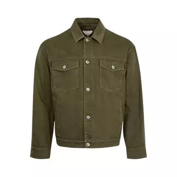 Куртка Bottega Veneta Colored Denim Jacket 'Caper Stone Washed', зеленый