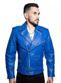 Куртка Brando из коровьей кожи - Венеция Infinity Leather, синий