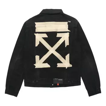 Куртка bronzing rubber strap arrow classic denim logo jacket Off-White, черный