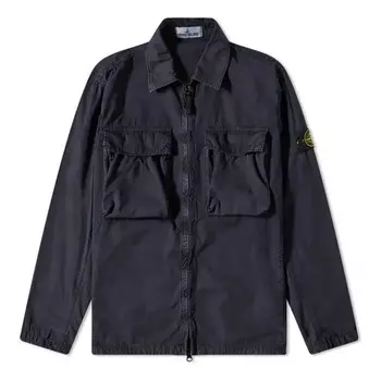 Куртка brushed cotton 2-pocket shirt jacket 'navy' Stone Island, синий
