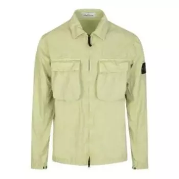 Куртка brushed cotton 2 pocket shirt jacket 'mint green' Stone Island, зеленый