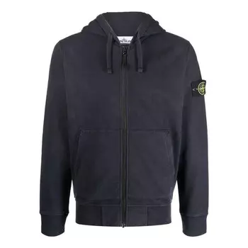 Куртка brushed cotton full zip jacket 'navy' Stone Island, синий