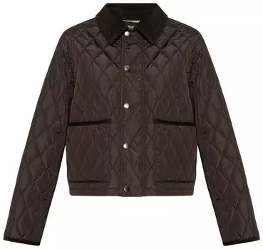 Куртка Burberry Cropped Quilted Jacket 'Peat/Brush', зеленый
