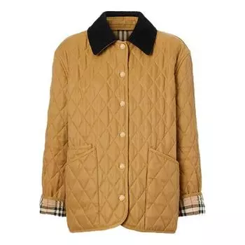 Куртка Burberry FW21 Corduroy Collar Diamond Quilted Jacket Camel, цвет camel