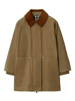 Куртка Burberry Kids из вощеного хлопка, коричневый