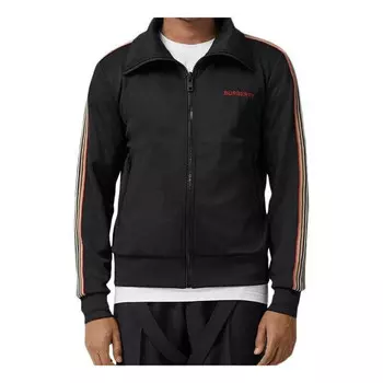 Куртка Burberry Locn Stripe High-necked Coat Jacket Male Black, черный