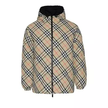 Куртка Burberry Reversible Check Nylon Puffer Jacket Sand, желто-коричневый