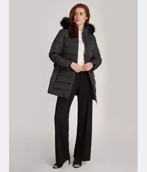 Куртка Calvin Klein Regular Fit с меховым воротником, черный