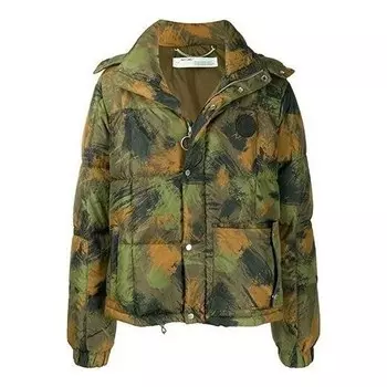 Куртка camouflage padded jacket 'green' Off-White, зеленый