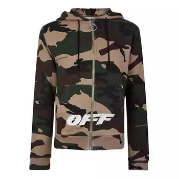 Куртка camouflage zipper jacket green Off-White, зеленый