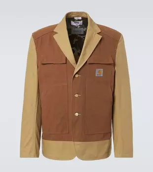 Куртка Carhartt из хлопкового полотна Junya Watanabe, Beige X Brown