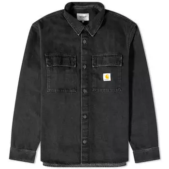 Куртка Carhartt Wip Manny Denim Shirt, цвет Black Stone Washed