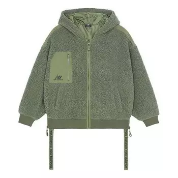Куртка casual sports hooded knit jacket olive green New Balance, зеленый