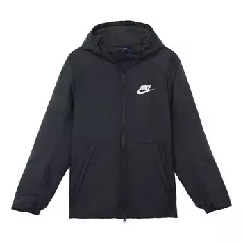 Куртка casual sports stay warm hooded padded jacket black Nike, черный