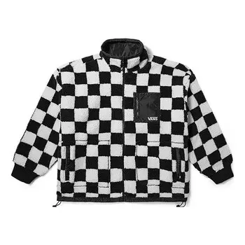 Куртка checkerboard sherpa jacket 'white black' Vans, белый