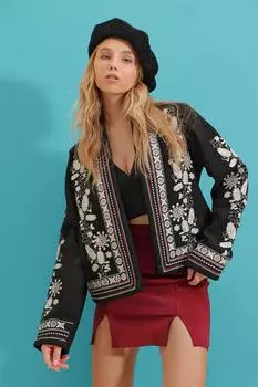 Куртка - Черный - Классический крой Trend Alaat Stili, черный