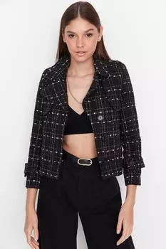 Куртка - Черный - Классический крой Trendyol, черный