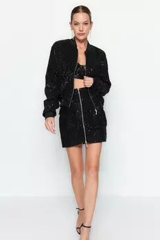 Куртка - Черный - Свободный крой Trendyol