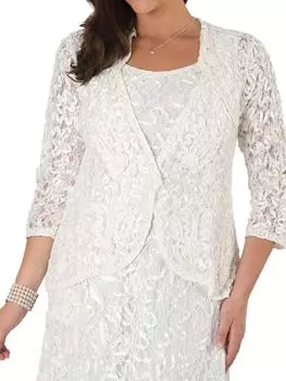 Куртка Chesca Lace Cornelli с вышивкой, цвет слоновой кости
