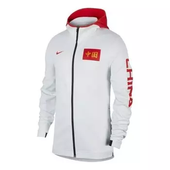 Куртка china therma flex showtime china team basketball hoodie white Nike, белый