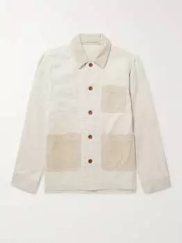 Куртка Chore из хлопка и льна с вельветовой отделкой Mr P., экрю