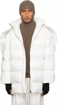 Куртка-циклоп с капюшоном Moncler + Off-White Rick Owens, Milk