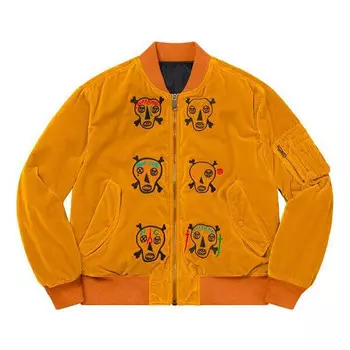 Куртка clayton patterson skulls velvet ma-1 jacket 'yellow white black red' Supreme, желтый