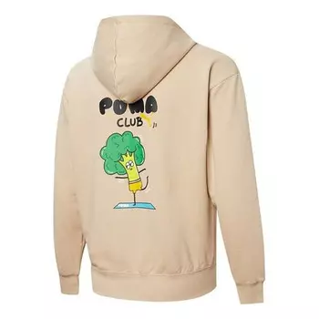 Куртка club graphic full zip jacket 'beige' Puma, бежевый