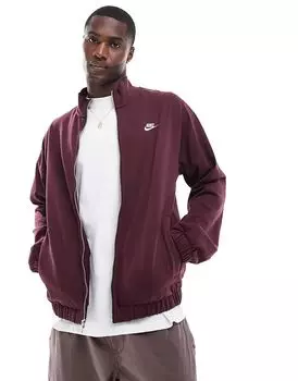Куртка Club Knit на молнии бордового цвета Nike
