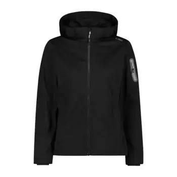 Куртка CMP Softshell с капюшоном, дышащая, ветро- и водоотталкивающая, цвет Nero