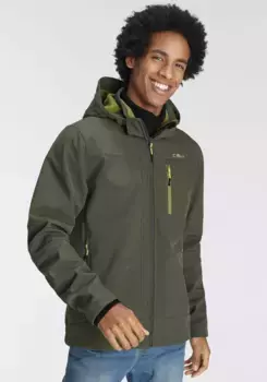 Куртка CMP Softshell с капюшоном, дышащая, водоотталкивающая и ветроотталкивающая, зеленый