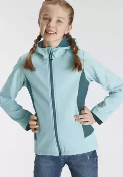 Куртка CMP Softshell с капюшоном, дышащая, водоотталкивающая и ветроотталкивающая, цвет Acqua-Petrol
