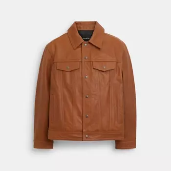 Куртка COACH Leather Trucker, цвет Rust