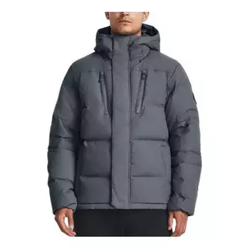 Куртка coldgear infrared down crinkle jacket 'pitch grey' Under Armour, серый