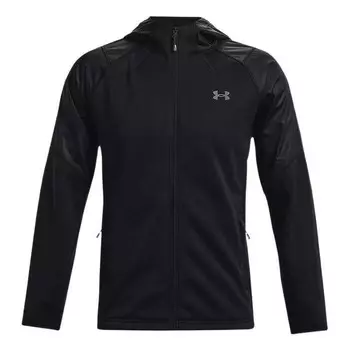 Куртка coldgear swacket hoodie jacket 'black' Under Armour, черный