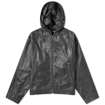 Куртка Cole Buxton Hooded Leather, цвет Cracked Black