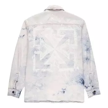 Куртка colour colour rendering ink lapel loose denim jacket men white Off-White, белый