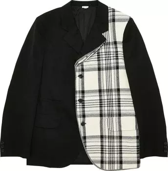 Куртка Comme des Garçons Homme Plus One Side Plaid Layered Jacket 'Black/Natural', черный