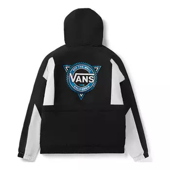 Куртка contrast color stitching hooded track jacket couple style black Vans, черный