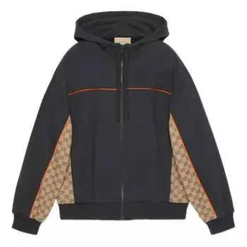 Куртка cotton jersey zip jacket 'black' Gucci, черный