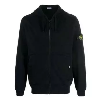 Куртка cotton zip-up jacket 'black' Stone Island, черный
