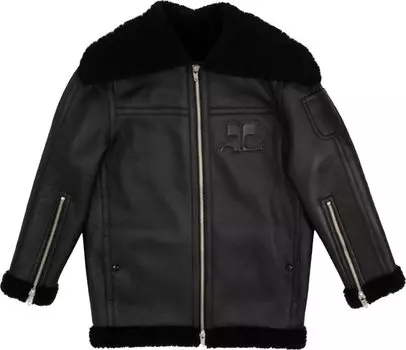 Куртка Courrèges Shearling Aviator Jacket 'Black', черный