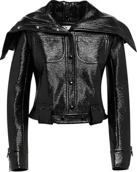 Куртка Courrèges Vinyl High Collar Jacket 'Black', черный