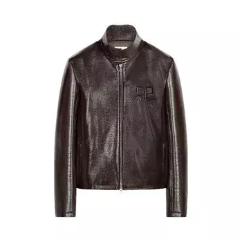 Куртка Courrges Zipped Vinyl Biker Jacket Chocolate, коричневый